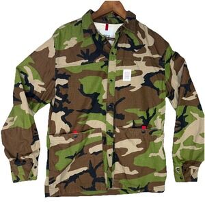 Topo Design Jacket Men's Size Medium Green Camouflage Utility  Ripstop Military